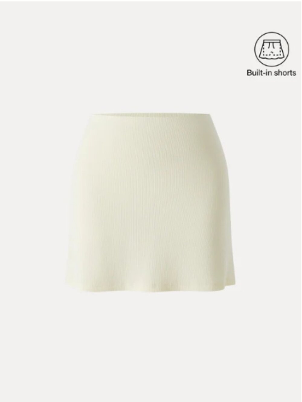 OGL Stretch Cotton Pointelle A-line Mini Skirt with Built-in Shorts - Picture 2 of 2